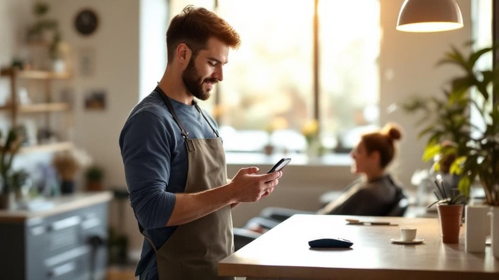 Client self-booking on a mobile device